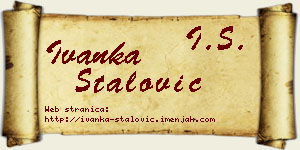 Ivanka Stalović vizit kartica
